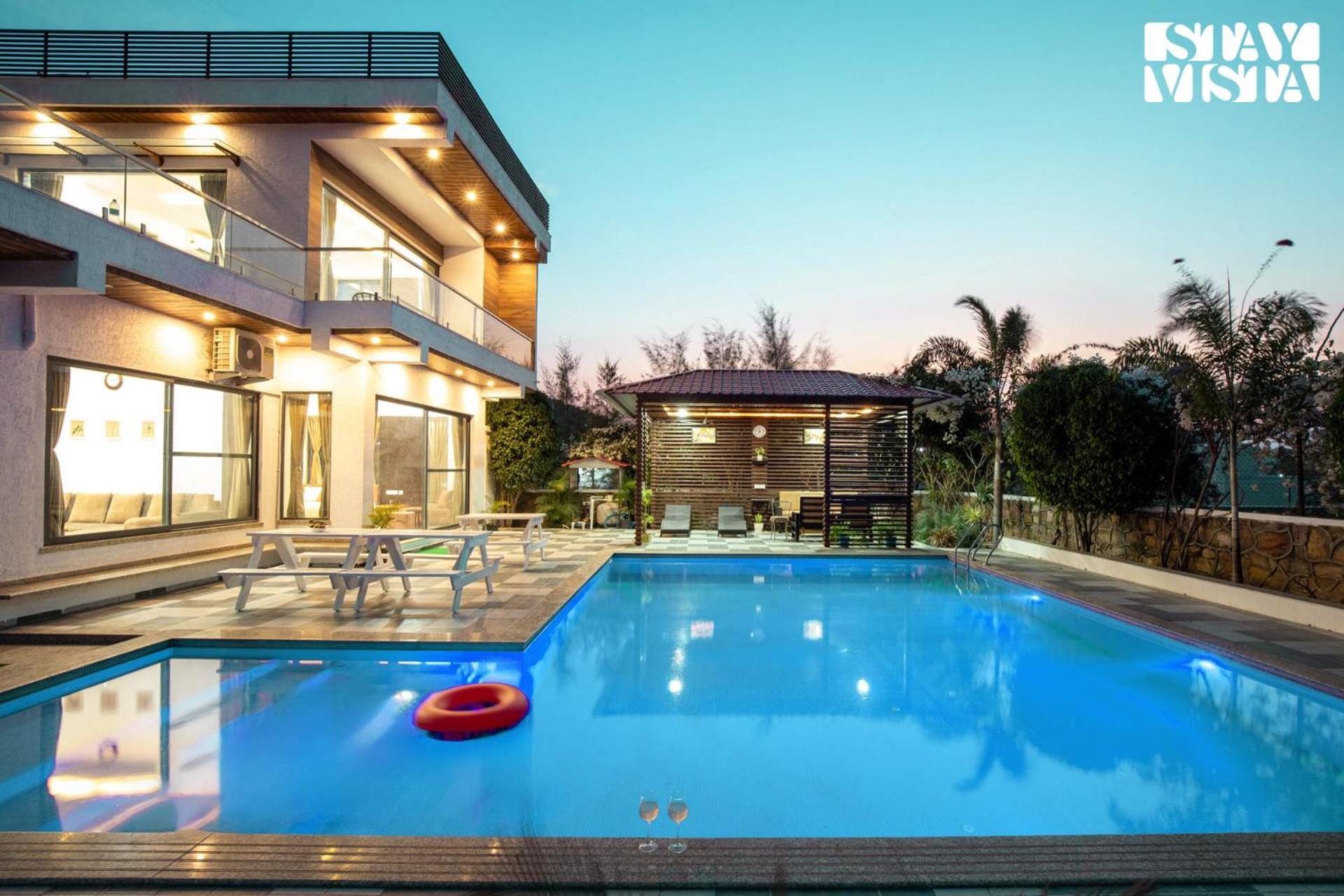 Stayvista'S Bella Dream - Mountain-View With Outdoor Pool, Lawn Featuring A Gazebo & Indoor Games Udaipur Dış mekan fotoğraf